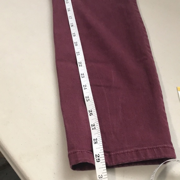 Love & Legend high waist skinny jeans stretchy wine burgundy size 12 - Picture 8 of 10